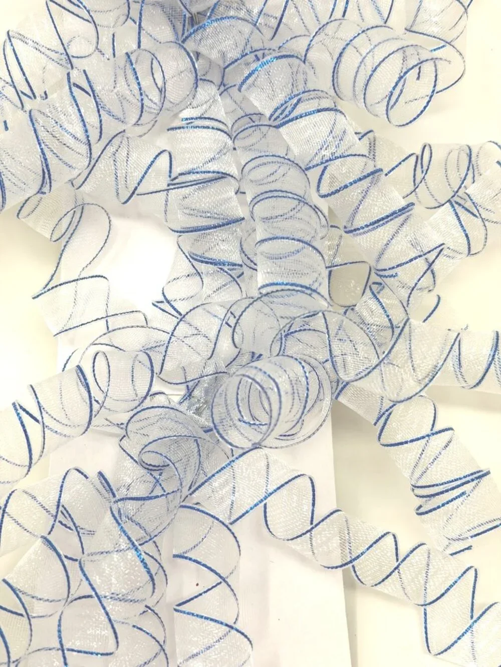 Target 2ct Christmas Festive Frost Premium Curl Swirl Blue - Wondershop™
